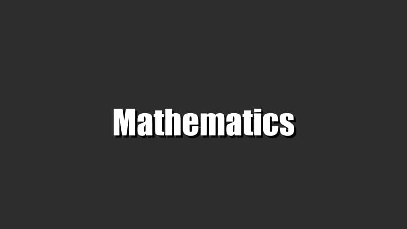 Mathematics Notes