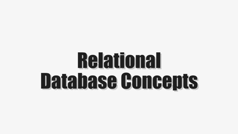 Relational Database Concepts