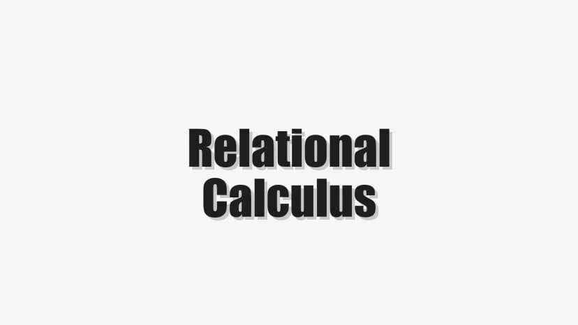 Relational Calculus