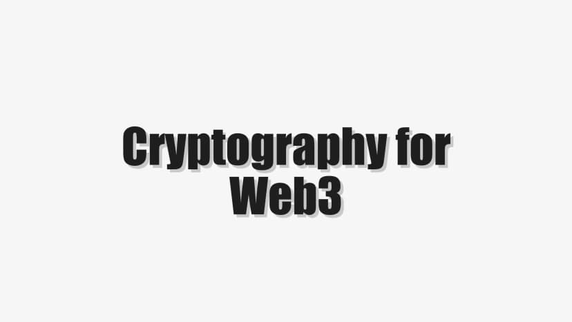 Cryptography for Web3