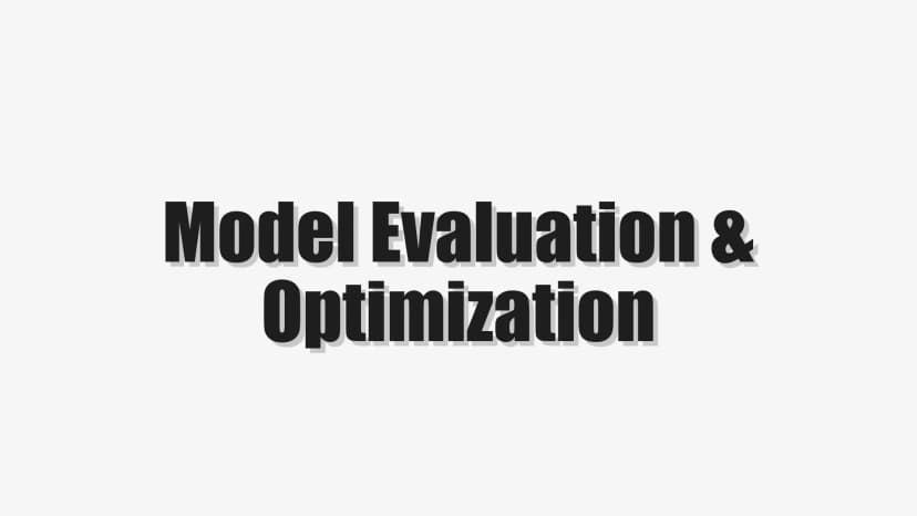 Model Evaluation & Optimization