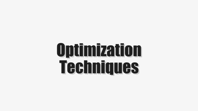 Optimization Techniques